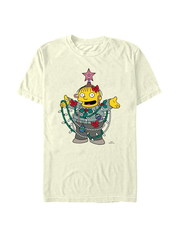 Mens The Simpsons Christmas Lights Ralph Pose T Shirt