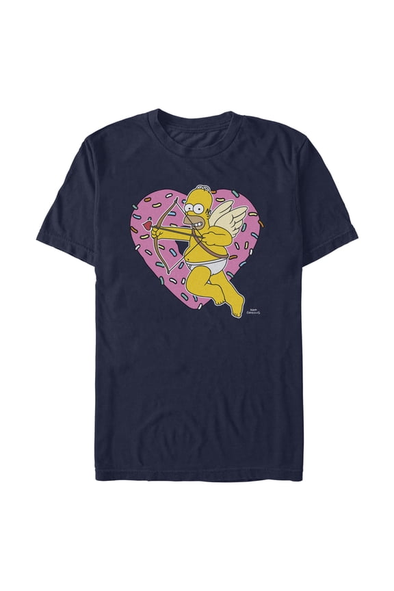 Mens The Simpsons Cupid Donut Love T Shirt