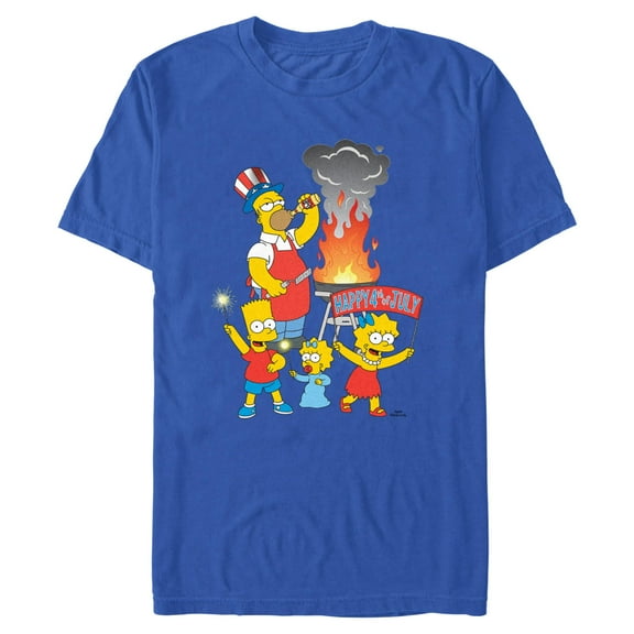 Mens The Simpsons Happy 4th July Barbecue T Shirt