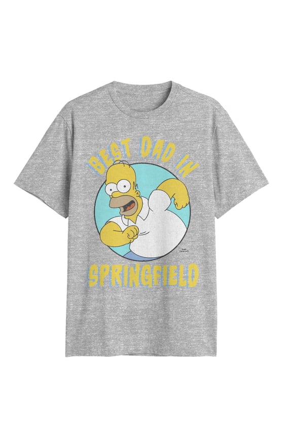 Mens The Simpsons Homer Best Dad In Springfield T Shirt