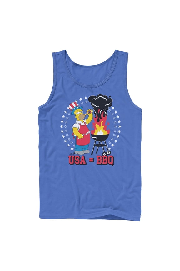 Mens The Simpsons Homer Equals Barbecue Tank Top