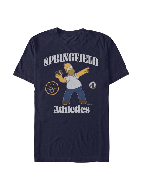 Mens The Simpsons Homer Springfield Athletics T Shirt