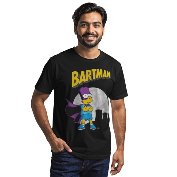 Mens The Simpsons Superhero Bartman Is Here T Shirt