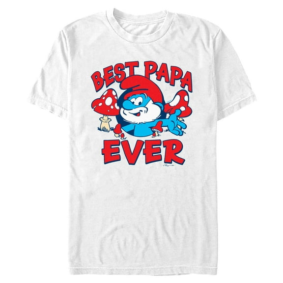 Mens The Smurfs Best Papa Ever T Shirt