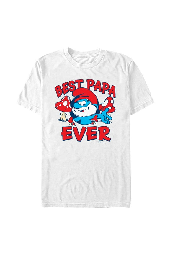 Mens The Smurfs Best Papa Ever T Shirt