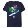 thumbnail image 1 of Mens The Super Mario Galaxy Movie Wahooo Yoshi Ride Splatter Icon T Shirt, 1 of 5