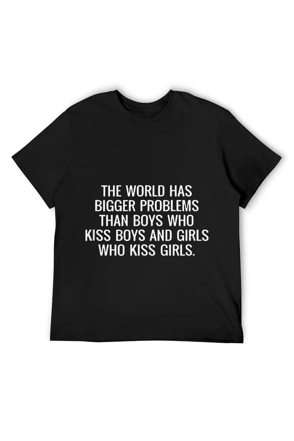 Mens The World Has Bigger Problems Gay Pride Lesbian T Shirt Black