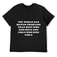 thumbnail image 1 of Mens The World Has Bigger Problems design Gay Pride Lesbian T Shirt Black, 1 of 5