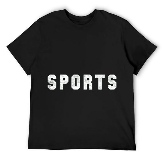 Mens The word Sports | A design that says Sports T-Shirt Black