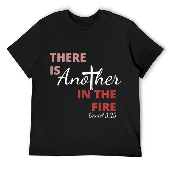 Mens There is another in the fire, religious scripture tee T-Shirt Black
