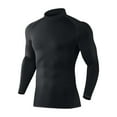 thumbnail image 1 of Mens Thermal Compression Shirt Mock Turtleneck Long Sleeve Fleece Lined Base Layer Workout Cold Weather Top, 1 of 5