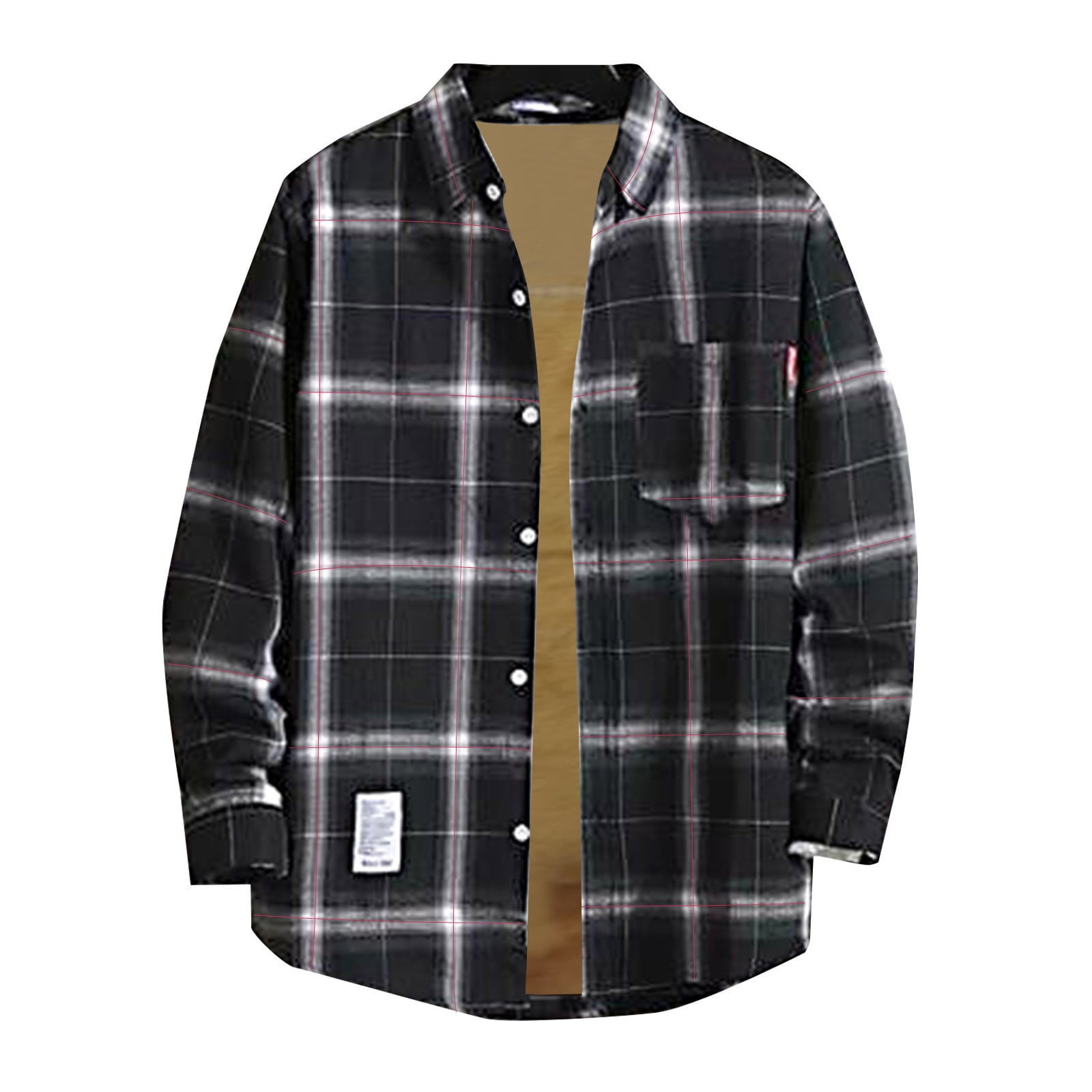 Men's Plus Size Casual Plaid Button-Up Jacket