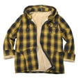 thumbnail image 1 of Mens Thermal Hooded Plaid Shirt Jacket Zip up Long Sleeve Plush Fleece Lined Thick Zipper Hoodie Fall Outwear Top (3X-Large, Yellow), 1 of 4