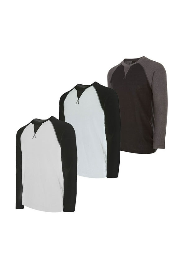 Mens Thermal Long Sleeve Shirt - Henley Top Base Layer for Tshirts & Jackets - Lightweight Thermal Shirt Mens - 3 Pack…