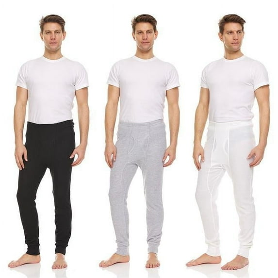 Mens Thermal Pants, Assorted Color - Large - Pack of 3