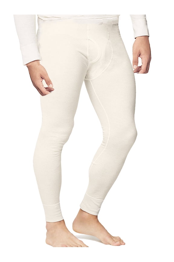 Mens Thermal Pants Long John Underwear Waffle Knit Cotton
