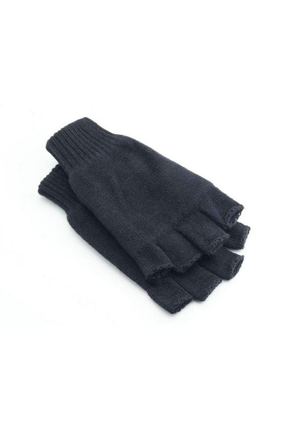 Mens Thermal Thinsulate Knitted Fingerless Gloves Winter Mittens Wool Warm W2D7