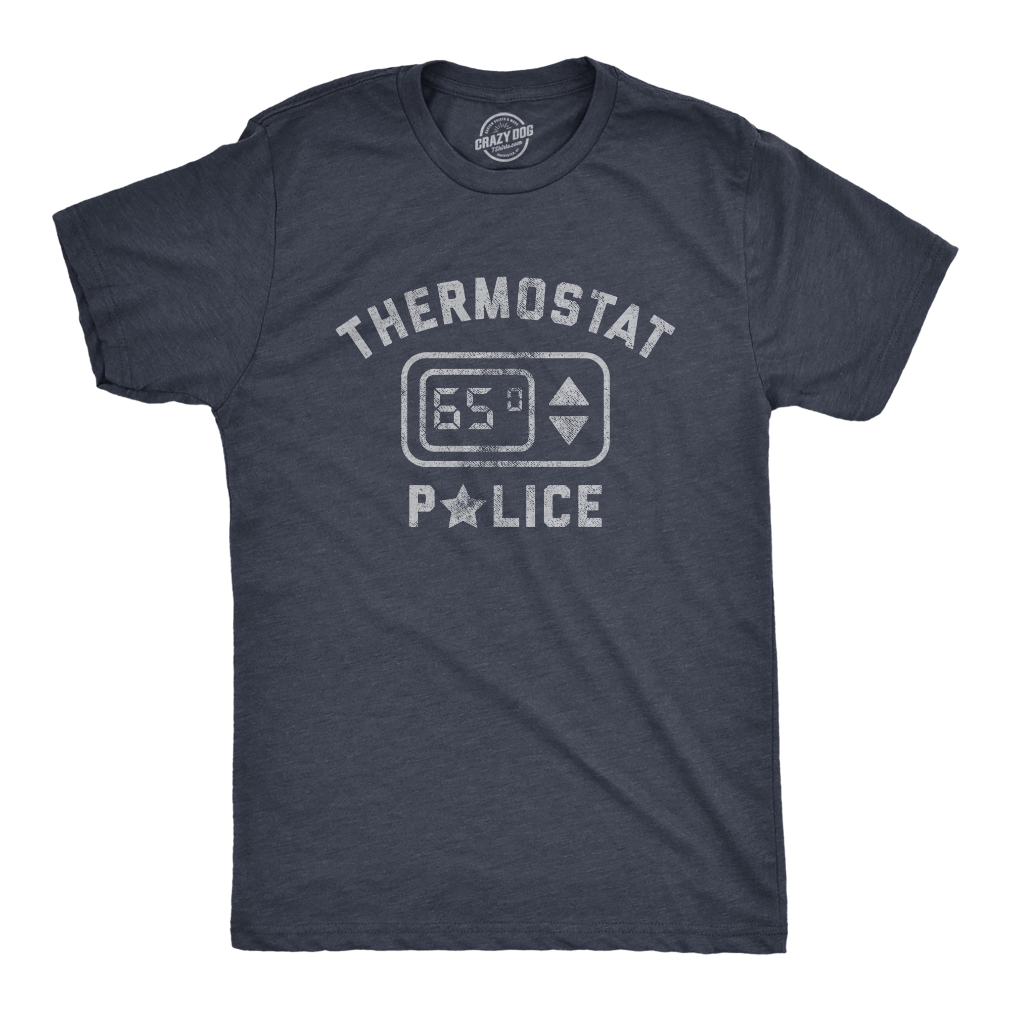 Mens Thermostat Police Tshirt Funny HVAC Heating And Air