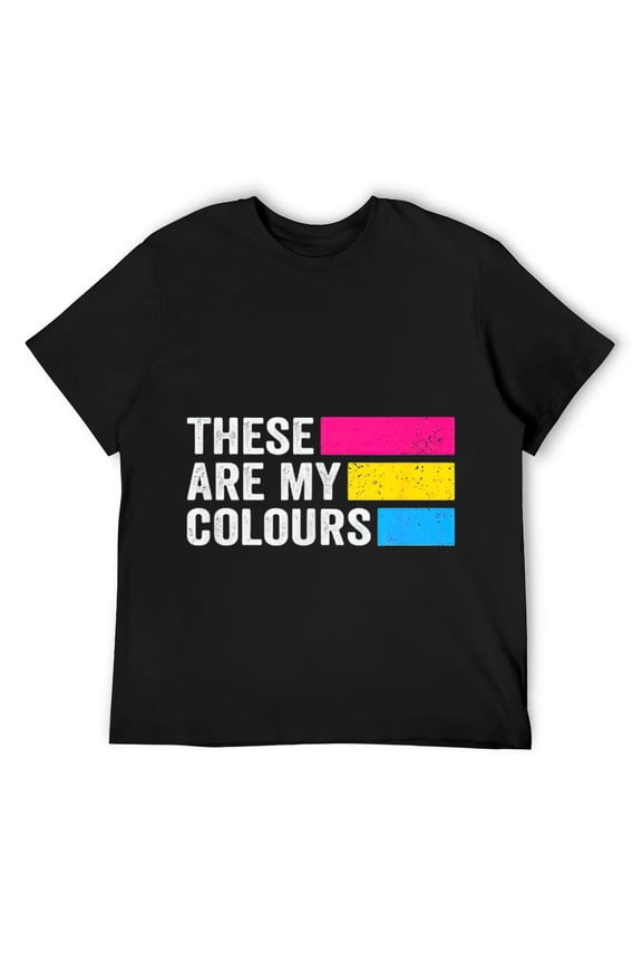 Mens These are my colours Pansexual Pride T-Shirt Black