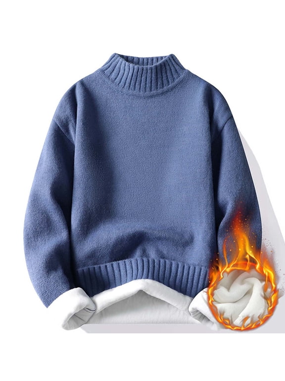 Mens Thick Mock Neck Pullover Sweater 100 Percent Merino Wool Long Sleeve