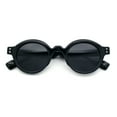 thumbnail image 1 of Mens Thick Plastic Round Oval Keyhole Horn Rim Hipster Vintage Style Sunglasses All Black, 1 of 8