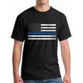 thumbnail image 1 of Thin Blue Line T-Shirt United States of America Flag Tee, 1 of 4
