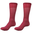 thumbnail image 1 of Mens Thin Dress Socks Silk Sheer Business Socks Soft Nylon Work Trouser Socks Over the Calf Socks Knee High Dress Socks, 1 of 13