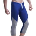 thumbnail image 1 of Mens Thin Ice Silk 3/4 Compression Baselayer thermal Long Johns Underwear Dark Blue, 1 of 4
