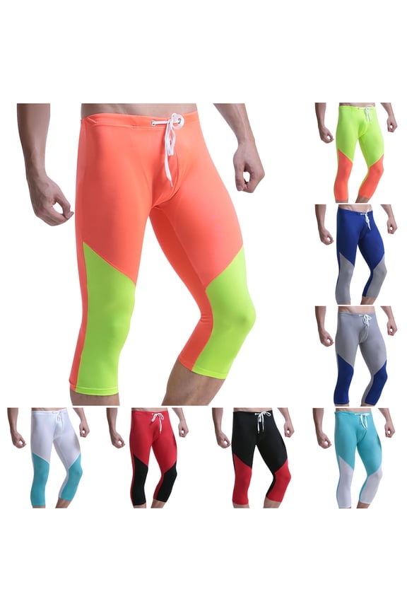 Mens Thin Ice Silk 3/4 Compression Baselayer thermal Long Johns Underwear White