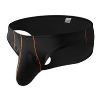 Mens Thin Ice Silk Low Waist Underwear Solid Color Long Briefs Sexy Bikini Panties Night Club Party Naughty Hot Underpants