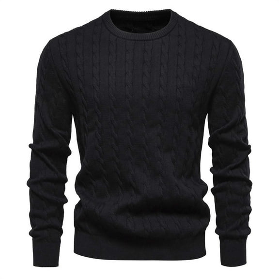 Mens Thin Knitted Sweaters, Long Sleeve Pullover for Men Fall Fashion Loose Fit Solid Color Crewneck Sweatshirts S-2XL