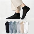 thumbnail image 1 of Mens Thin Rayon Breathable Ankle Socks Soft Low Cut Comfortable Sock Lightweight Mesh Sock Black One Size, 1 of 6