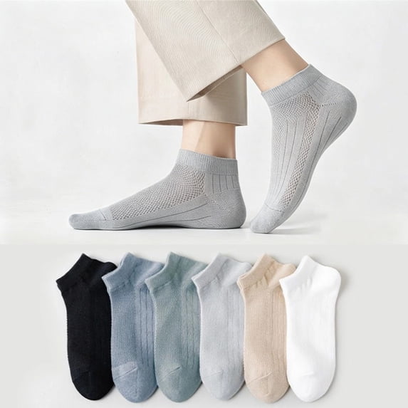 Mens Thin Rayon Breathable Ankle Socks Soft Low Cut Comfortable Sock Lightweight Mesh Sock Gray One Size