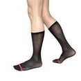thumbnail image 1 of Mens Thin Silk Formal Dress Suit Socks Clear Sheer Over the Calf Tube Socks Male Business Dress Striped Long Socks, 1 of 21