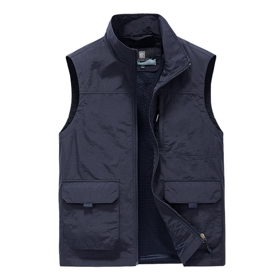Mens Thin Workwear Solid Color Vest Sleeveless Jacket Tank Tops