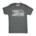 thumbnail image 1 of Mens Think Outside Funny No Box Necessary Hiking Camping Vintage Graphic T shirt Graphic Tees, 1 of 6