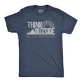 thumbnail image 1 of Mens Think Outside Funny No Box Necessary Hiking Camping Vintage Graphic T shirt Graphic Tees, 1 of 6