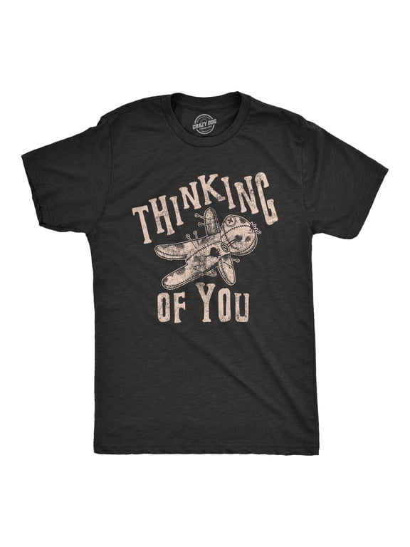 Mens Thinking Of You T Shirt Funny Voodoo Doll Graphic Novelty Tee Graphic Tees