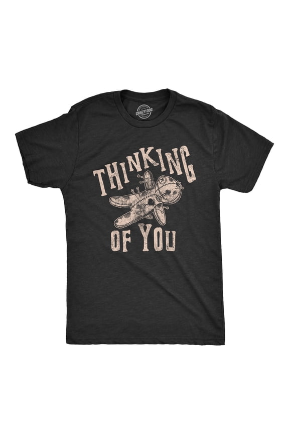 Mens Thinking Of You T Shirt Funny Voodoo Doll Graphic Novelty Tee Graphic Tees