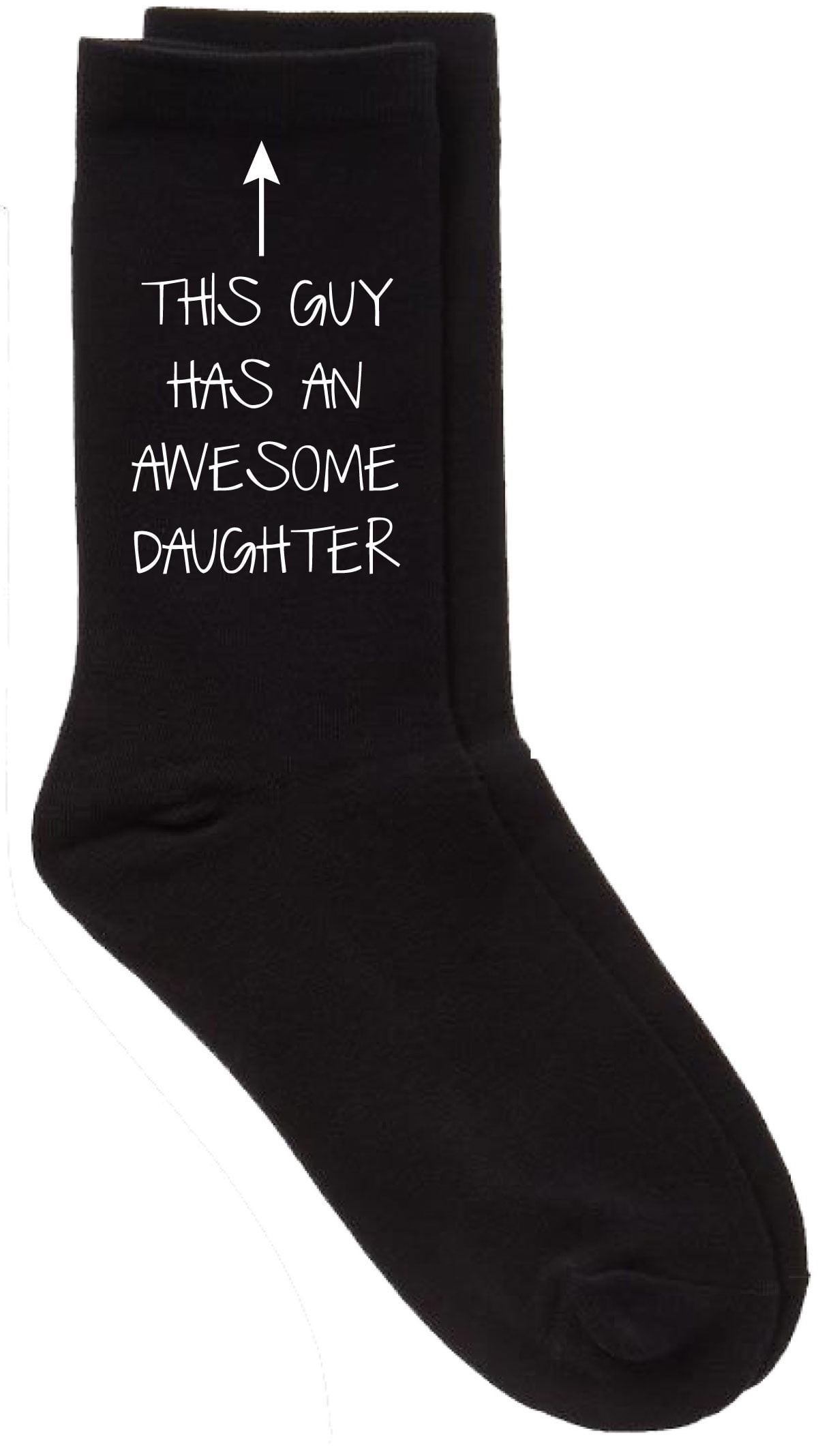 Mens This Guy Has An Awesome Daughter Black Calf Socks Fathers Day Dad Gift