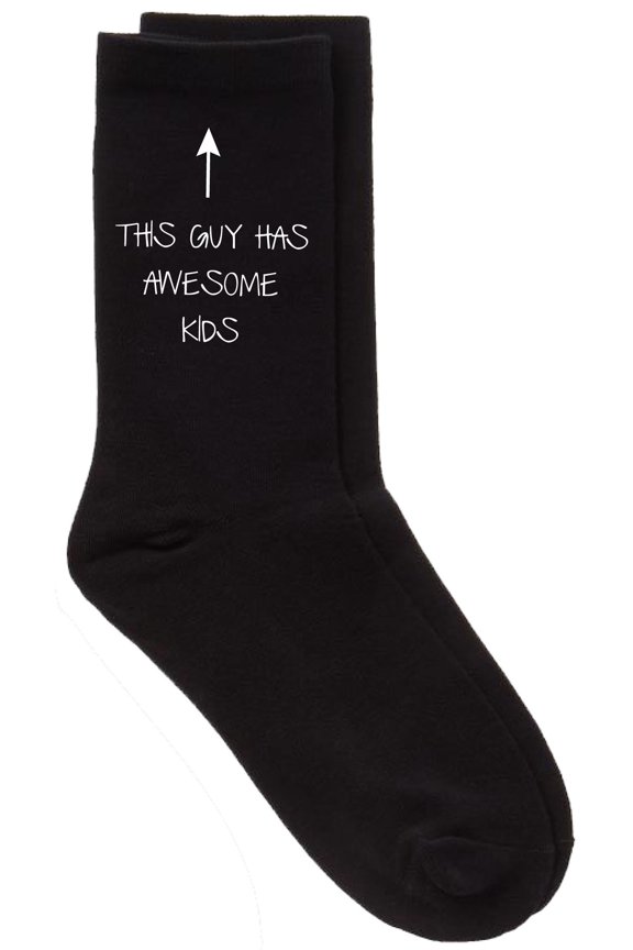 Mens This Guy Has Awesome Kids Black Calf Socks Fathers Day Dad Gift