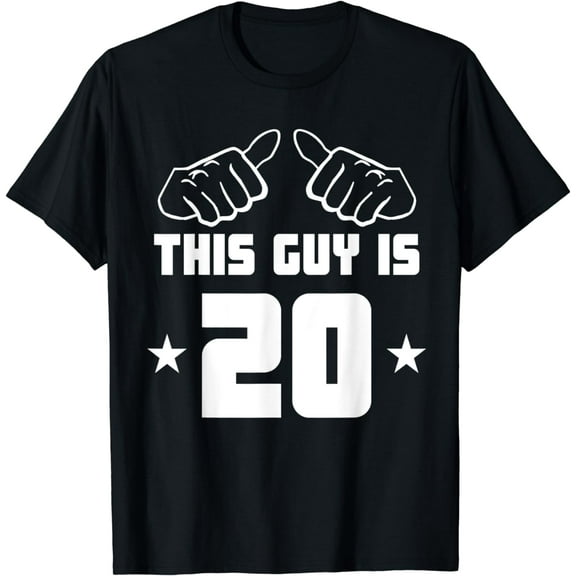 Mens This Guy Is 20 Years Old Funny 20th Birthday T-Shirt