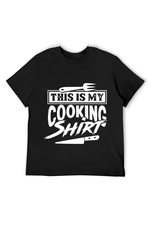 Mens This Is My Cooking Shirt Funny Hobby Cook Chef Cooking Cook Short Sleeve T-Shirt Black