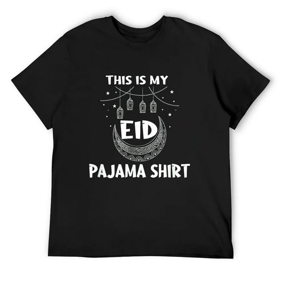 Mens This Is My Eid Pajama Muslim Eid Mubarak Islamic Ramadan T-Shirt Black Large