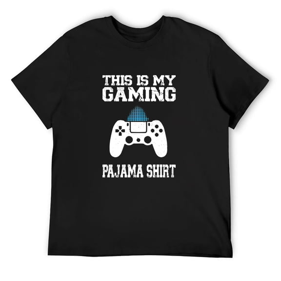 Mens This Is My Gaming Pajama Shirt Funny Video Game Gamer Long Sleeve T-Shirt Black Small