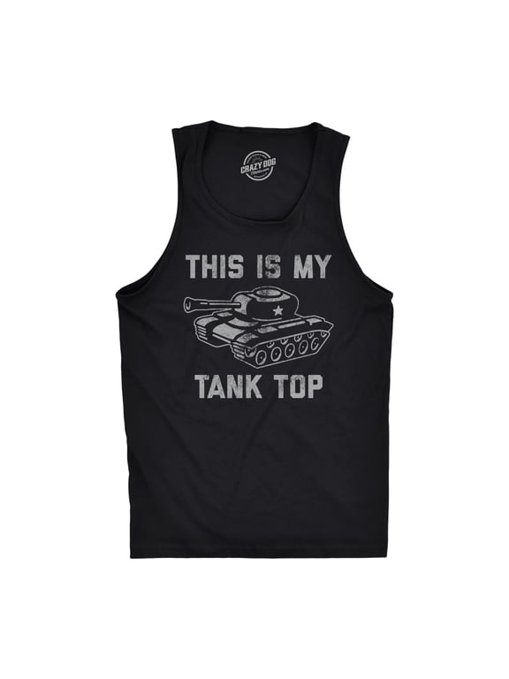 Mens This Is My Tank Top Fitness Tank Funny Army Military Tank Joke Sleeveless Tee for Guys