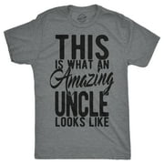Mens This Is What An Amazing Uncle Looks Like T shirt Funny Family Gift Brother Graphic Tees
