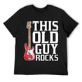 thumbnail image 1 of Mens This Old Guy Rocks Funny Bassist Rock Musician Bass Guitar T-Shirt Black, 1 of 5