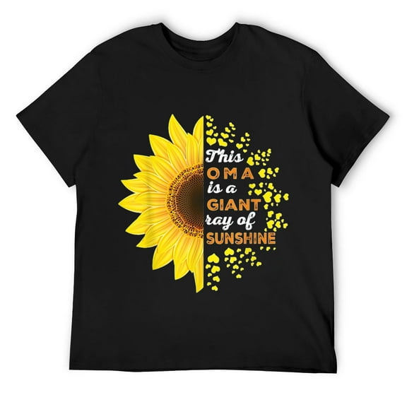 Mens This Oma is a Giant Ray of Sunshine Sunflower Design T-Shirt Black