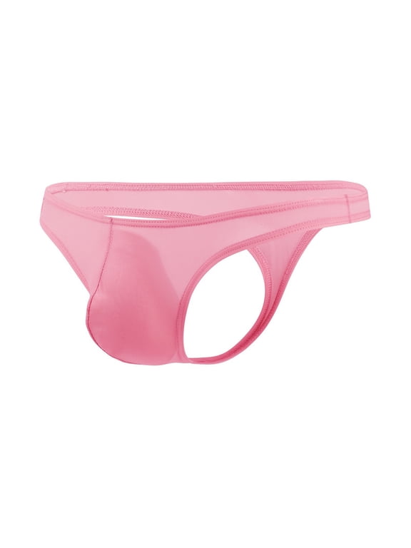 Mens Thong Underwear G String Enhancing Pouch T Back Bikini Briefs Pink XL